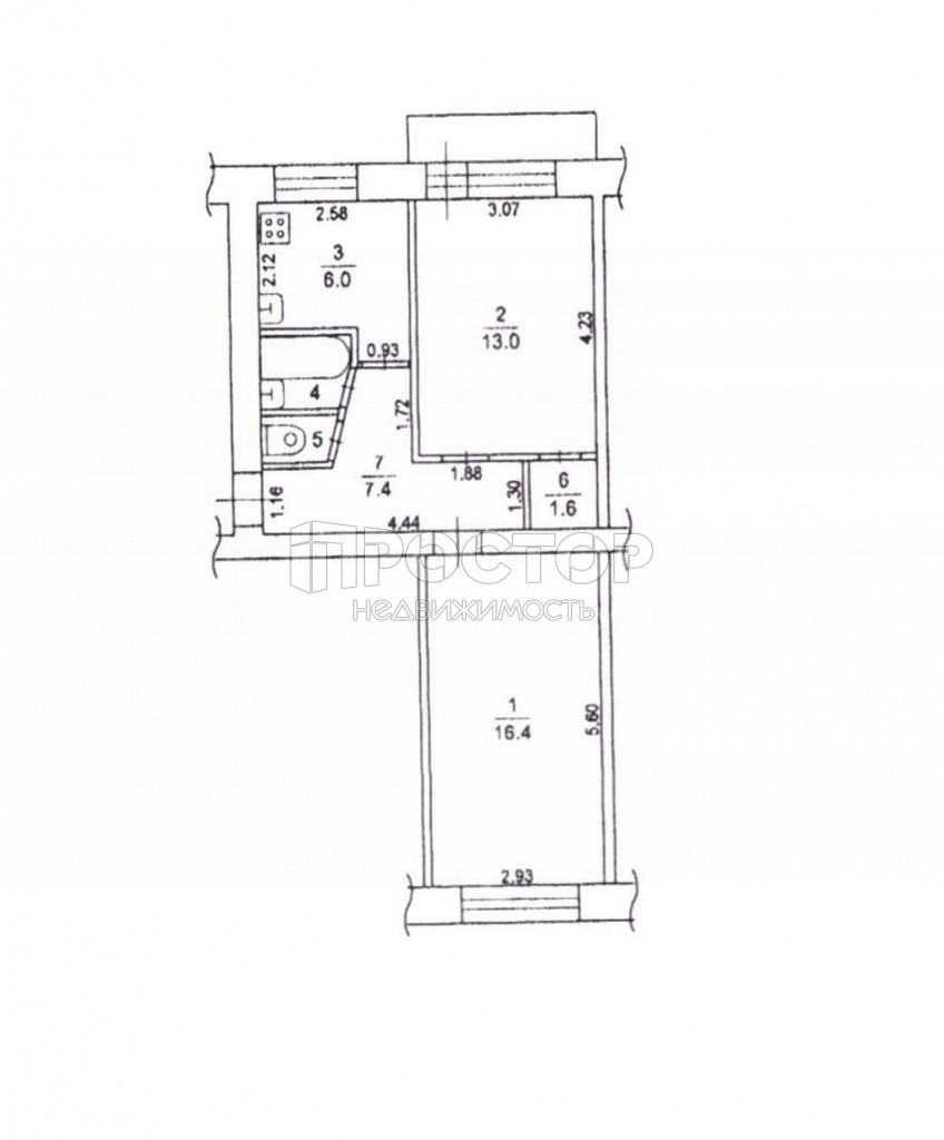 2-комнатная квартира, 47.5 м² - фото 4