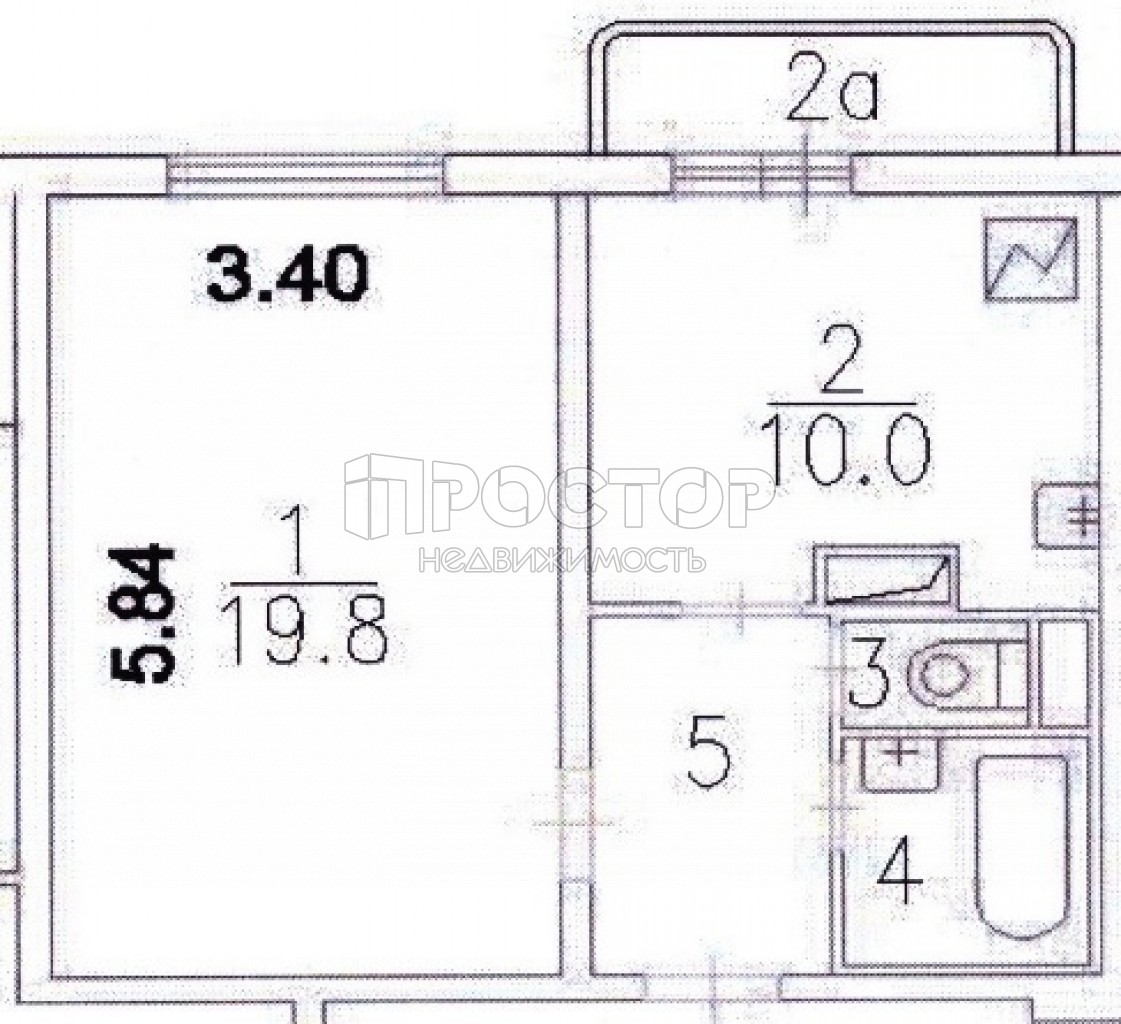 1-комнатная квартира, 38.2 м² - фото 21