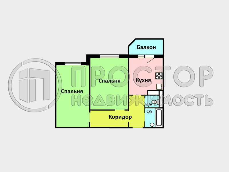 2-комнатная квартира, 58 м² - фото 16