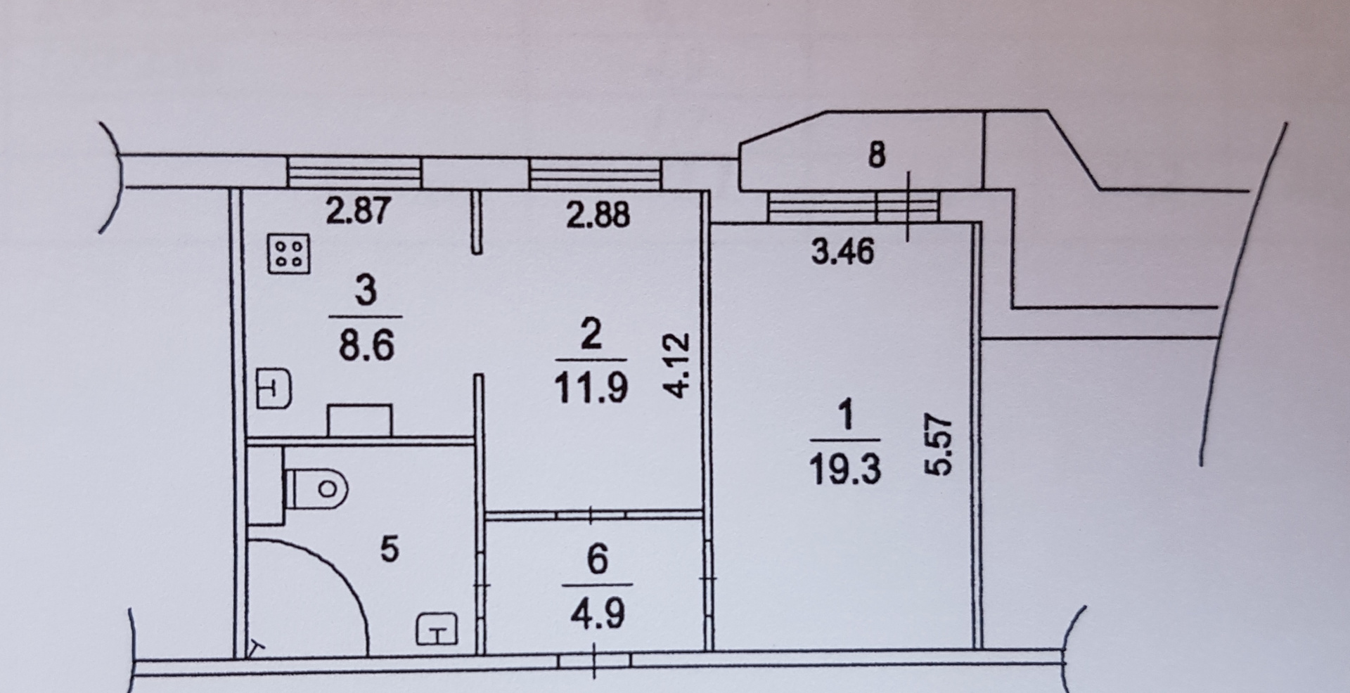 2-комнатная квартира, 51.4 м² - фото 7