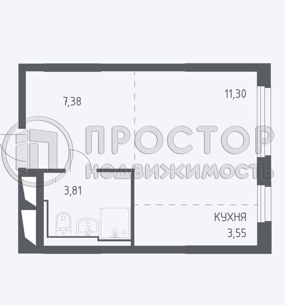 Студия, 26 м² - фото 7