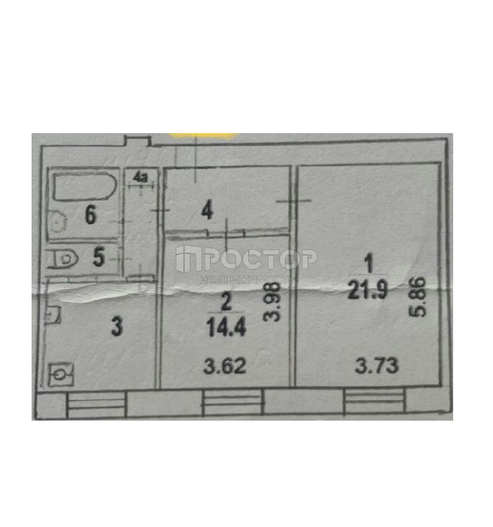 2-комнатная квартира, 57.6 м² - фото 5