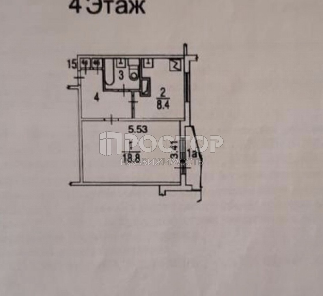 1-комнатная квартира, 38 м² - фото 10