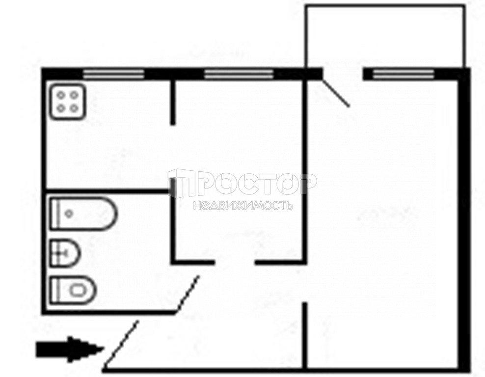 2-комнатная квартира, 41.2 м² - фото 15