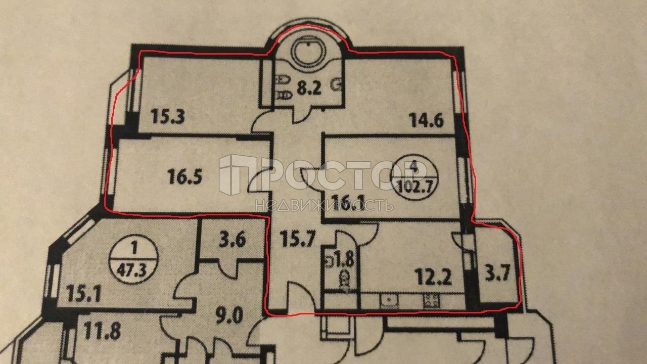 4-комнатная квартира, 103 м² - фото 11