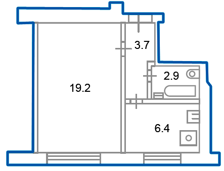 1-комнатная квартира, 32.2 м² - фото 5