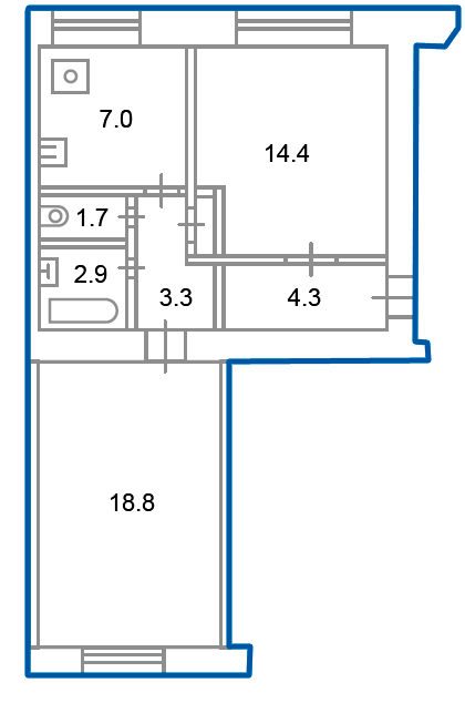 2-комнатная квартира, 52.9 м² - фото 8