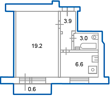 1-комнатная квартира, 33.3 м² - фото 5