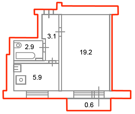 1-комнатная квартира, 31.1 м² - фото 8