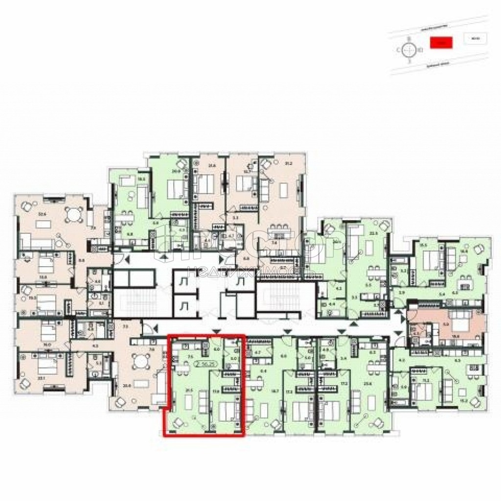 2-комнатная квартира, 57 м² - фото 5