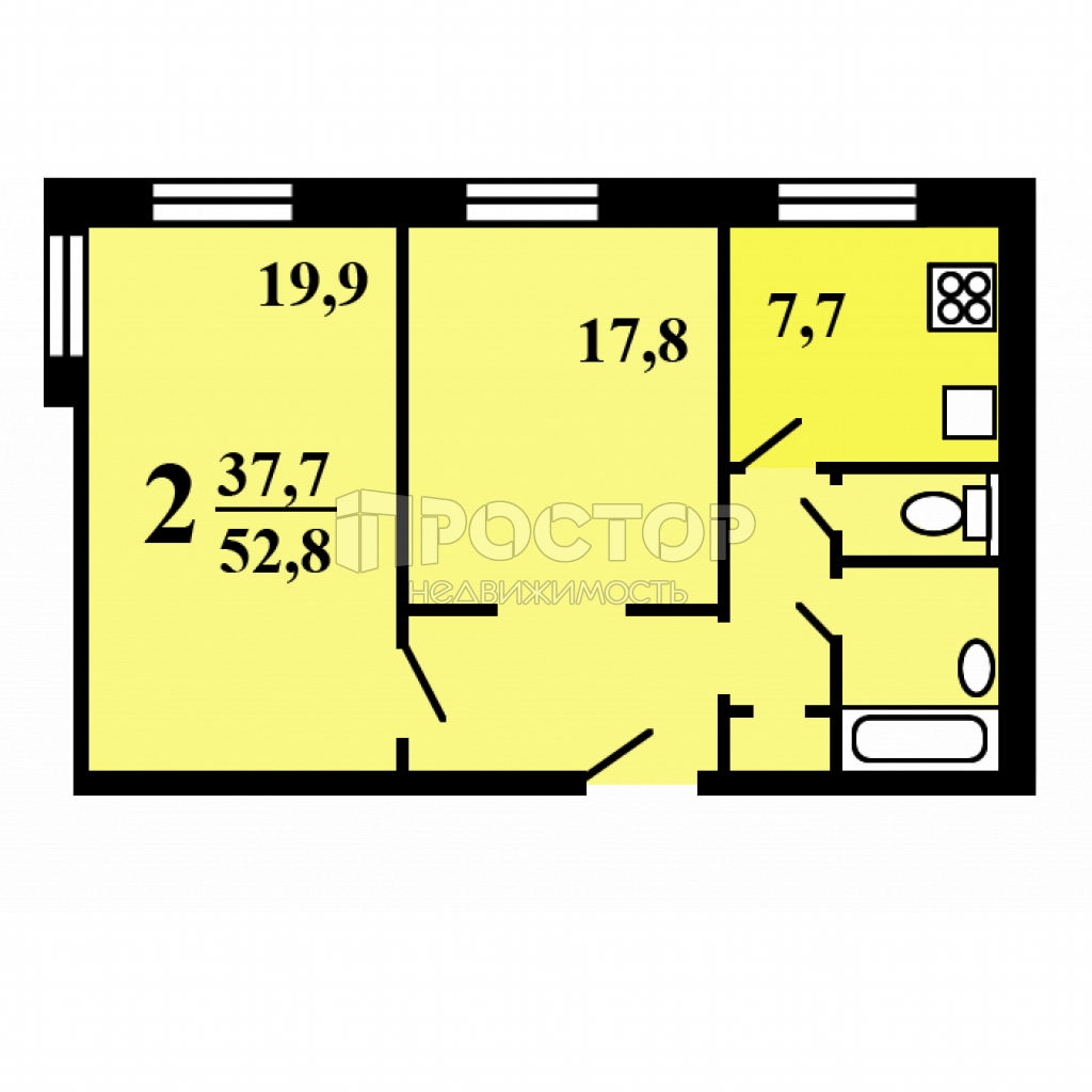 2-комнатная квартира, 57 м² - фото 4