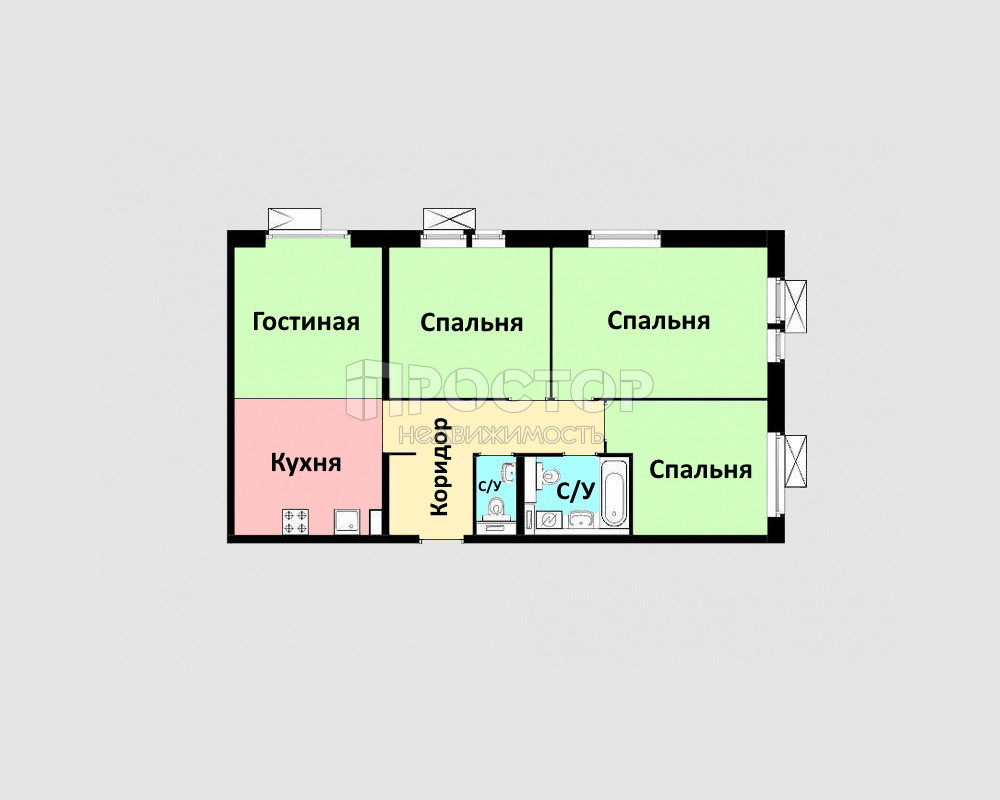3-комнатная квартира, 80 м² - фото 12