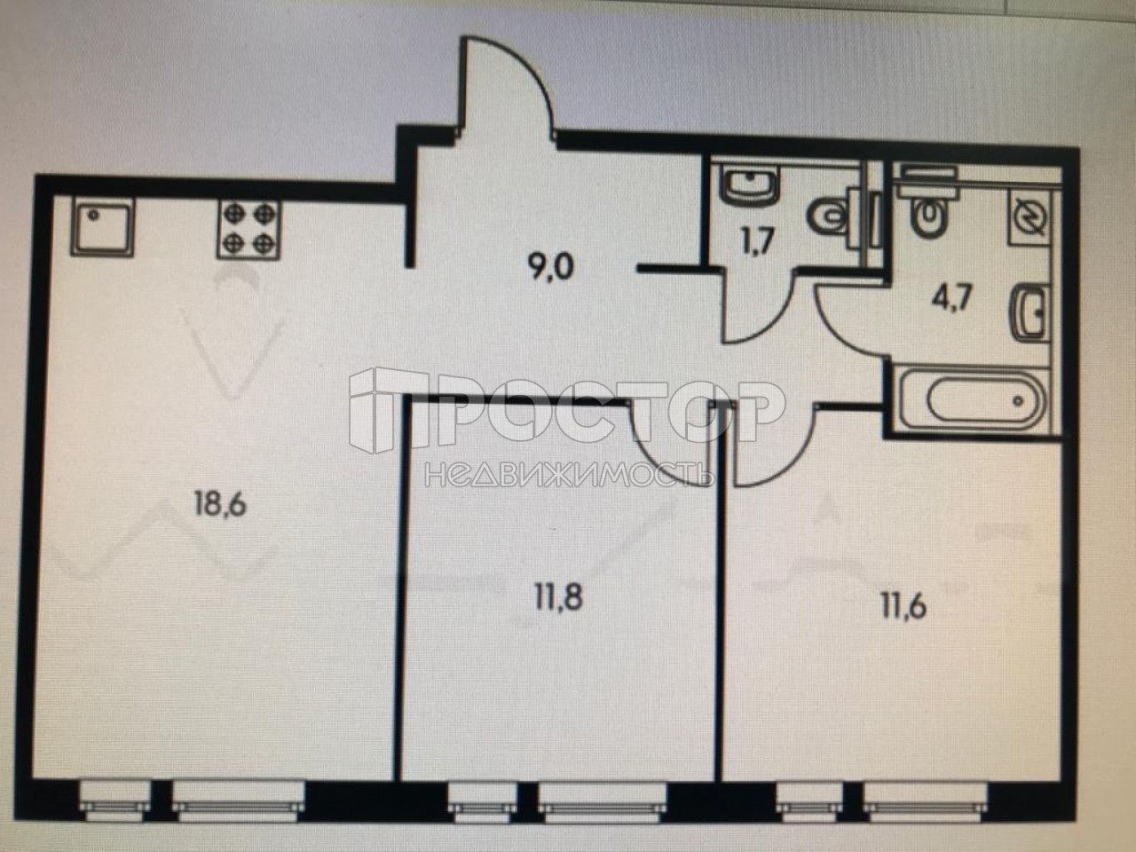 2-комнатная квартира, 57.1 м² - фото 9