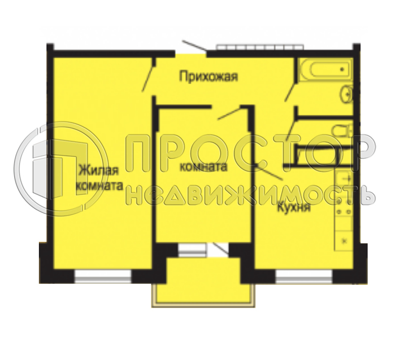 2-комнатная квартира, 55.7 м² - фото 2