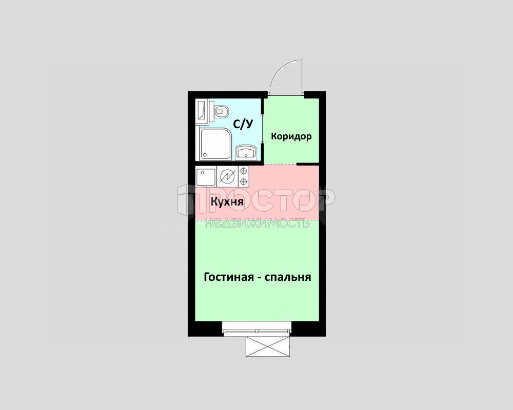 Студия, 20 м² - фото 7
