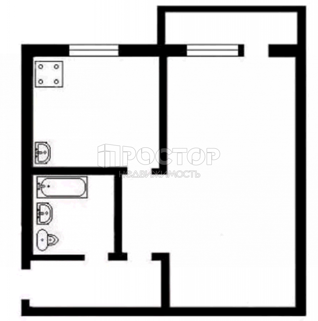 1-комнатная квартира, 30 м² - фото 8