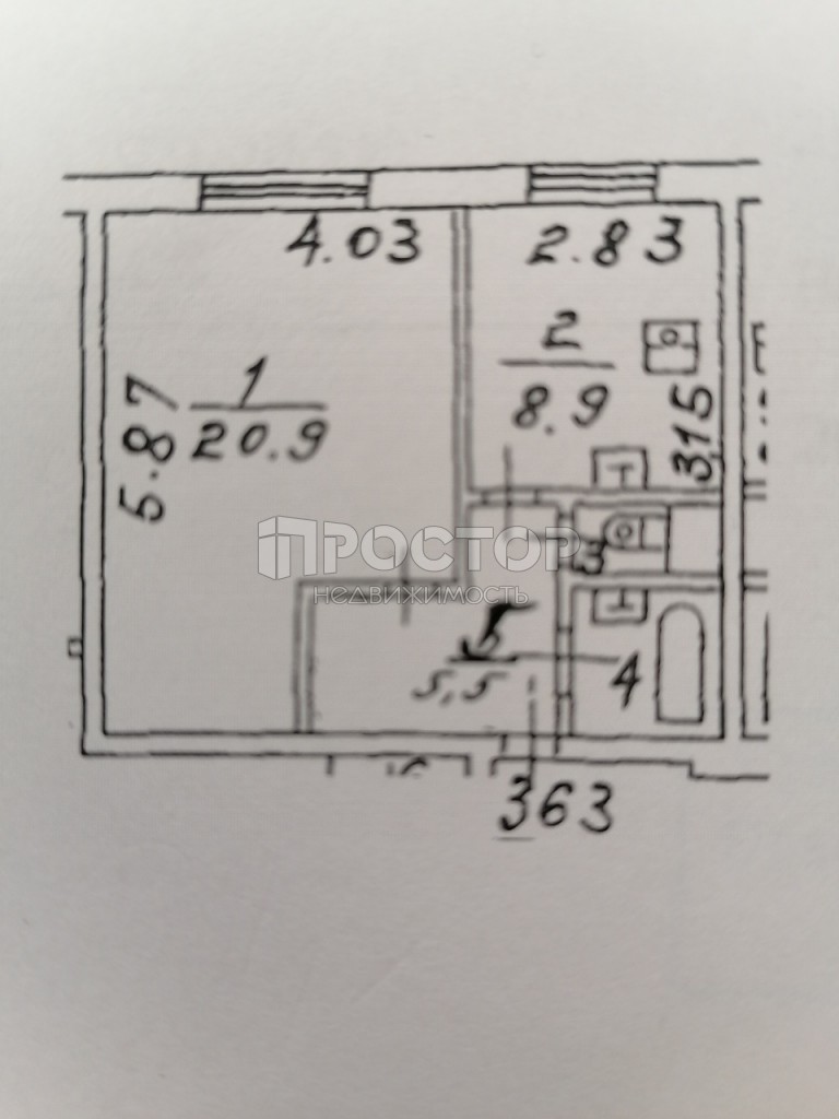 1-комнатная квартира, 39.3 м² - фото 13