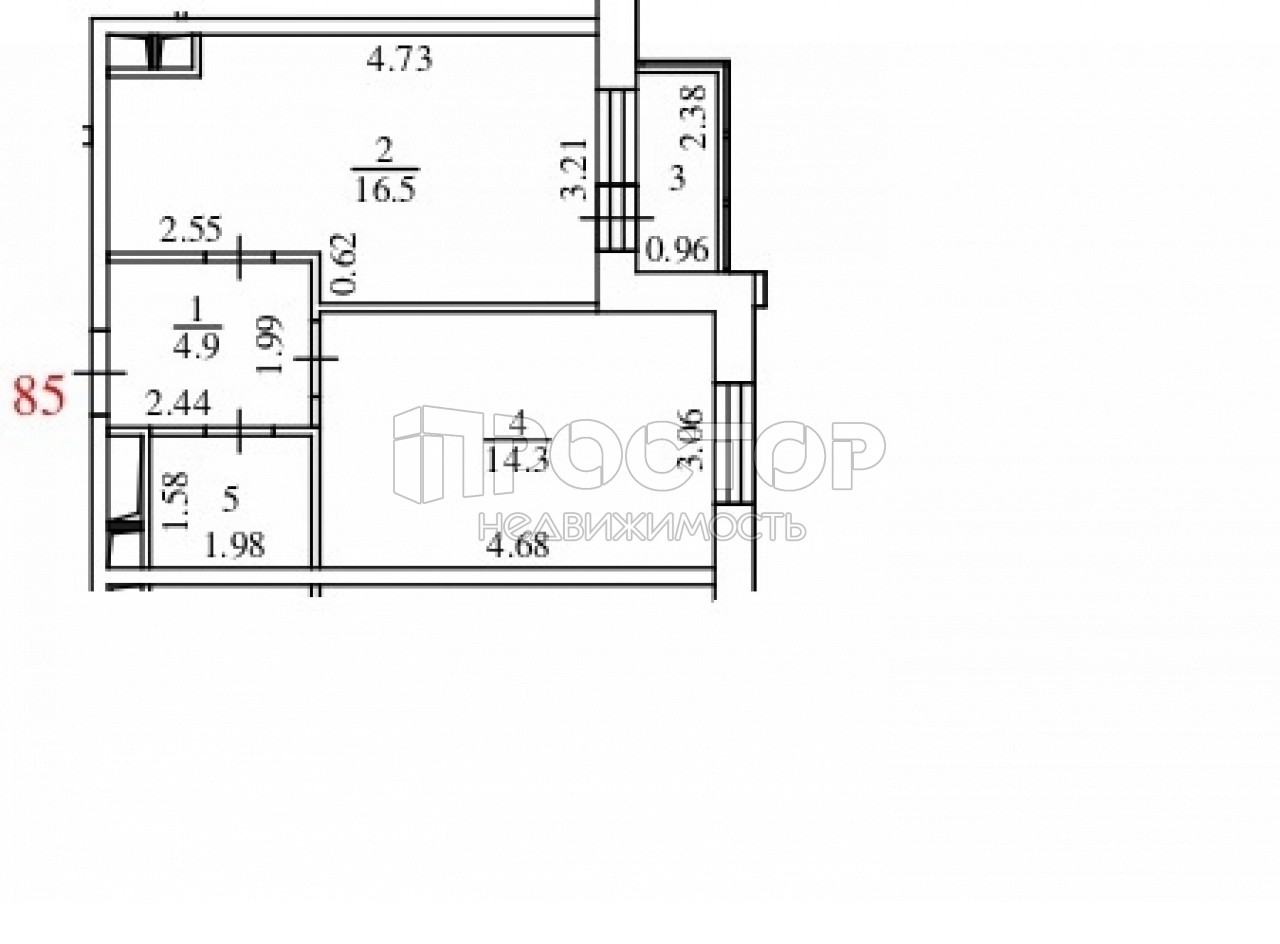 1-комнатная квартира, 38.8 м² - фото 3
