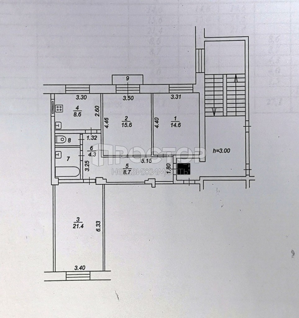 3-комнатная квартира, 78.7 м² - фото 17