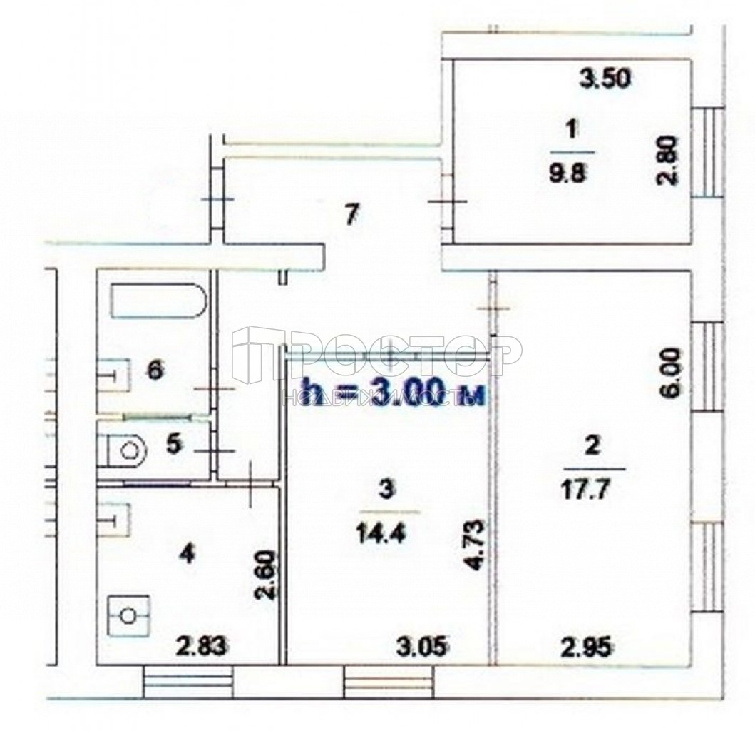 3-комнатная квартира, 66.7 м² - фото 10