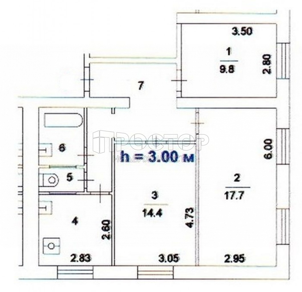 3-комнатная квартира, 66.7 м² - фото 10