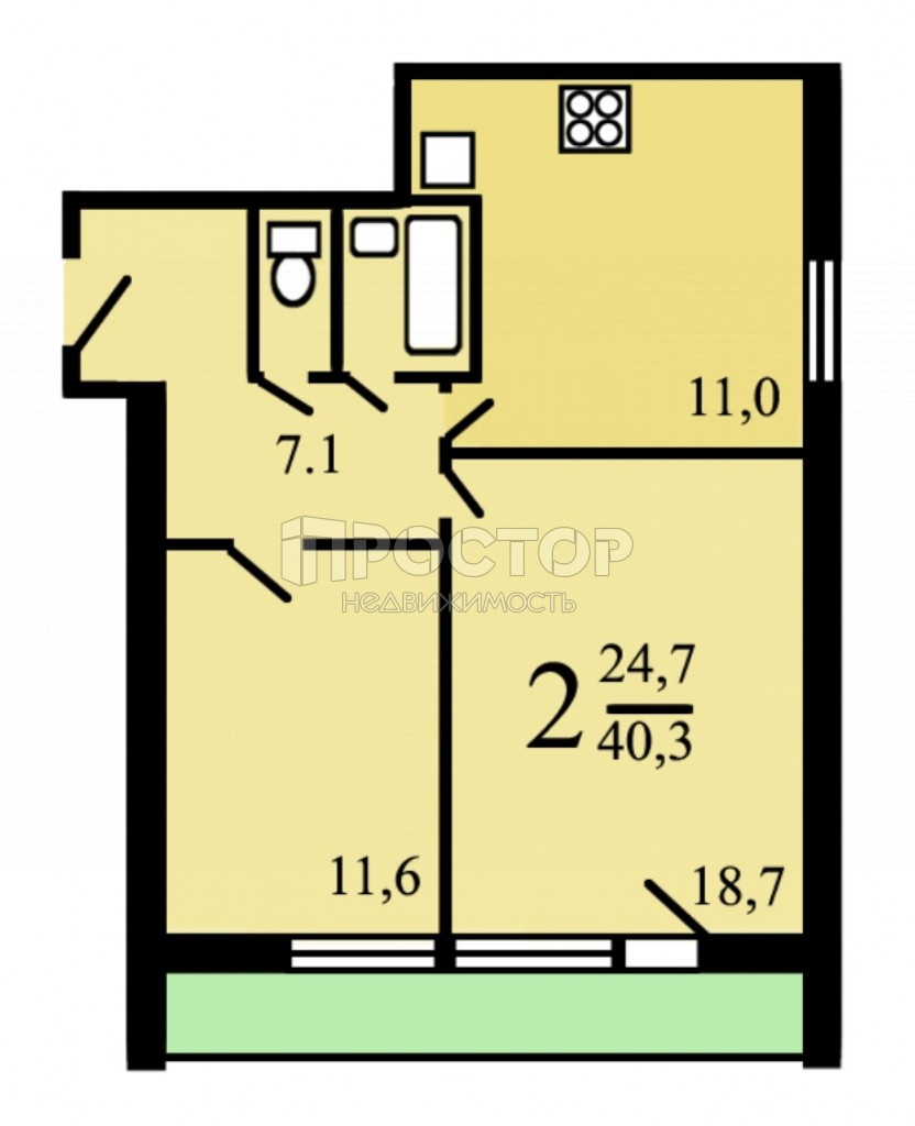 2-комнатная квартира, 49 м² - фото 8