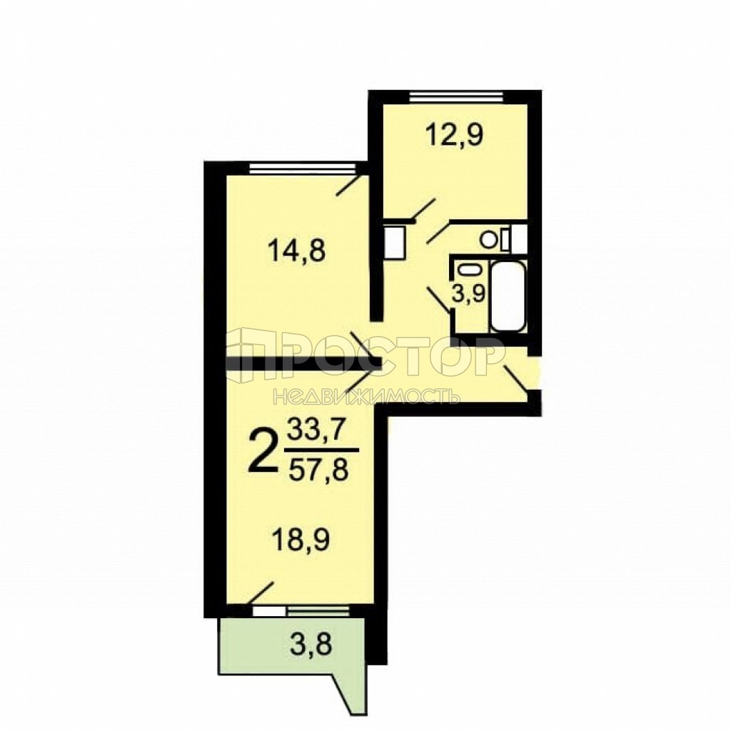 2-комнатная квартира, 58.5 м² - фото 11
