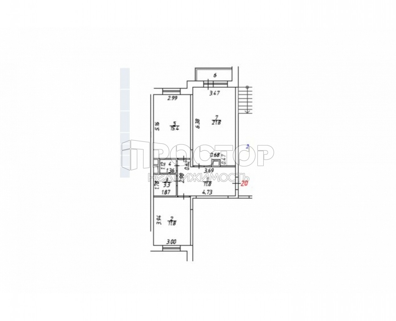 2-комнатная квартира, 65.6 м² - фото 4