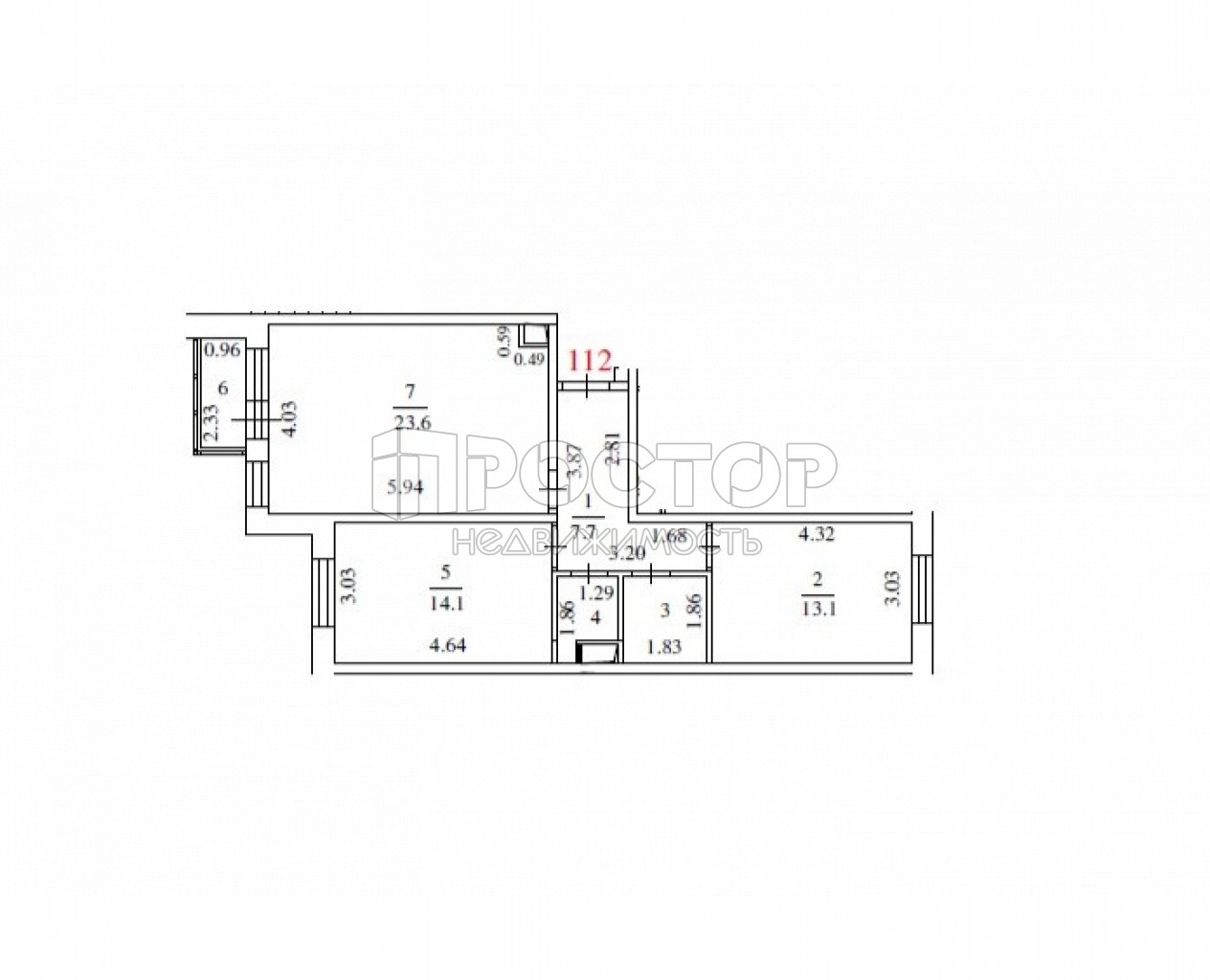 2-комнатная квартира, 65.3 м² - фото 7