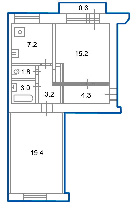 2-комнатная квартира, 54.5 м² - фото 8