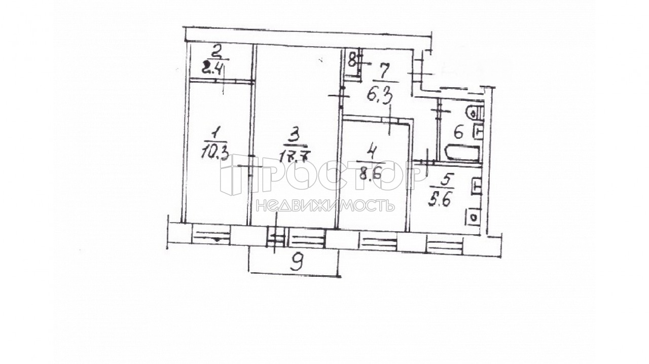 3-комнатная квартира, 55.3 м² - фото 10
