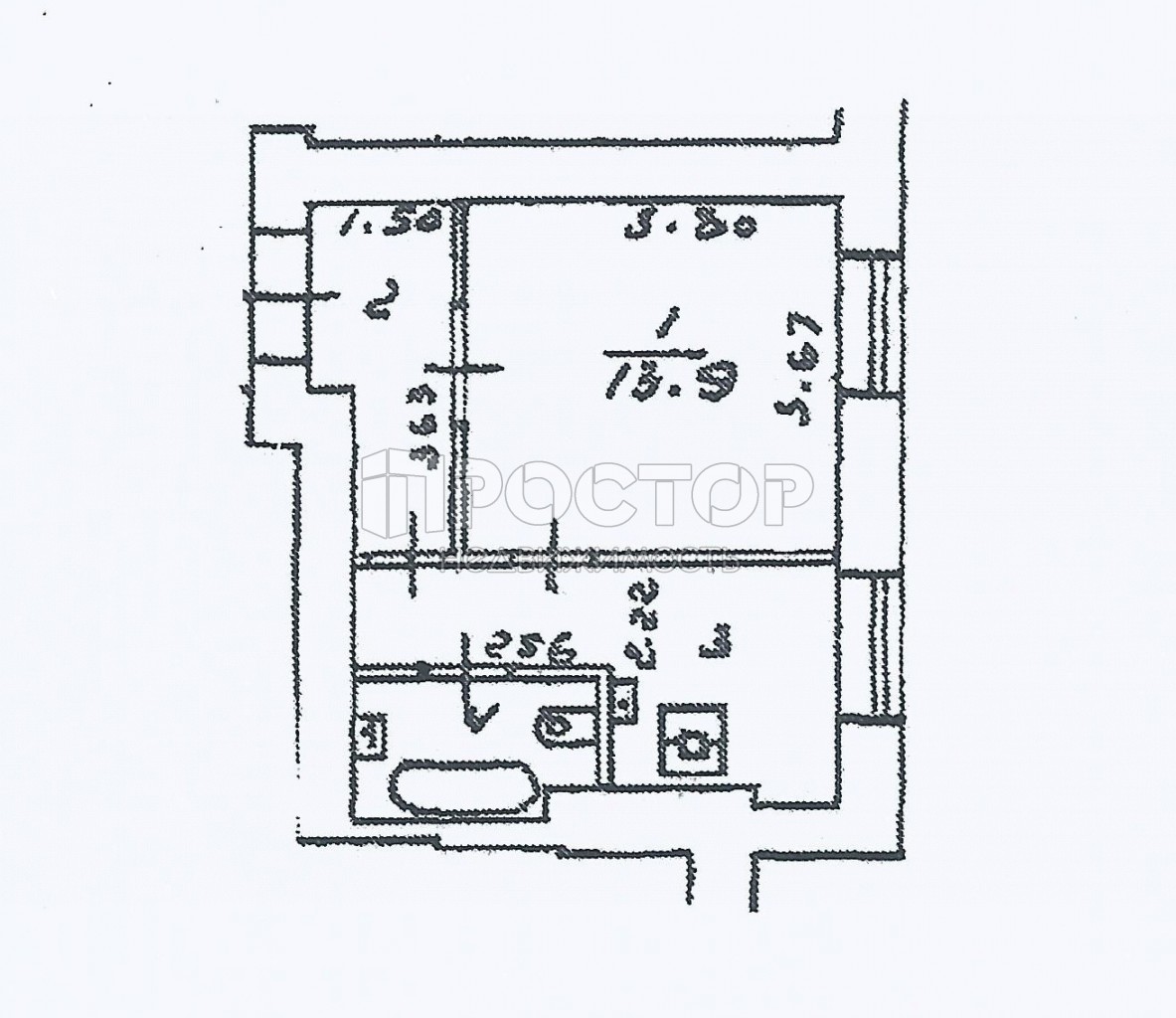 1-комнатная квартира, 31 м² - фото 11