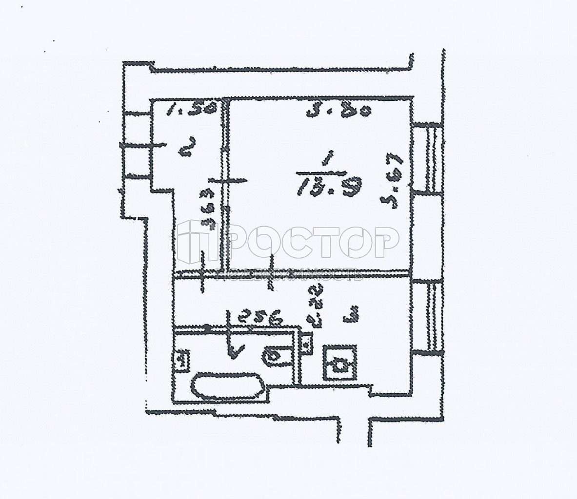 1-комнатная квартира, 31 м² - фото 11