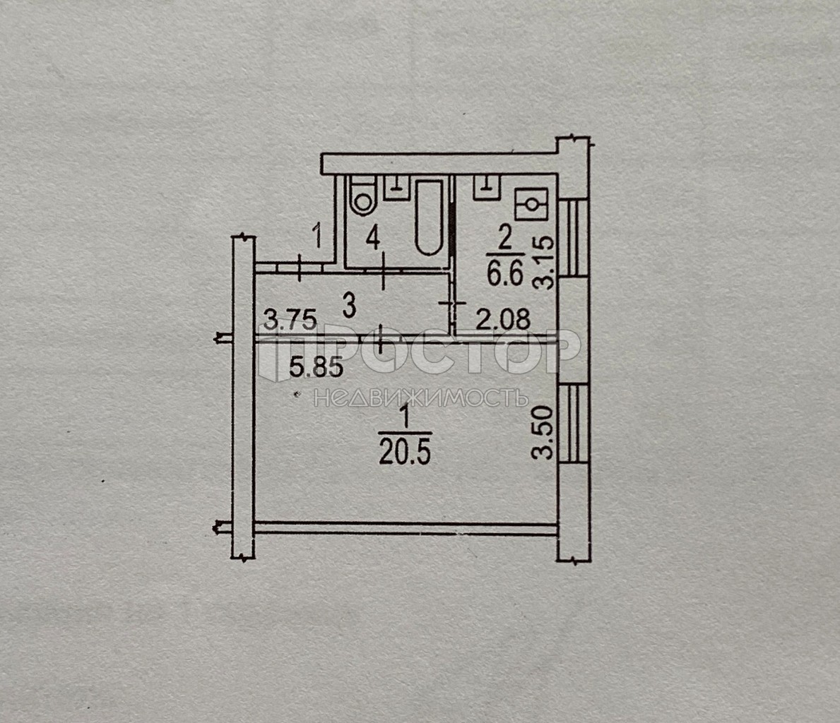 1-комнатная квартира, 35.4 м² - фото 16