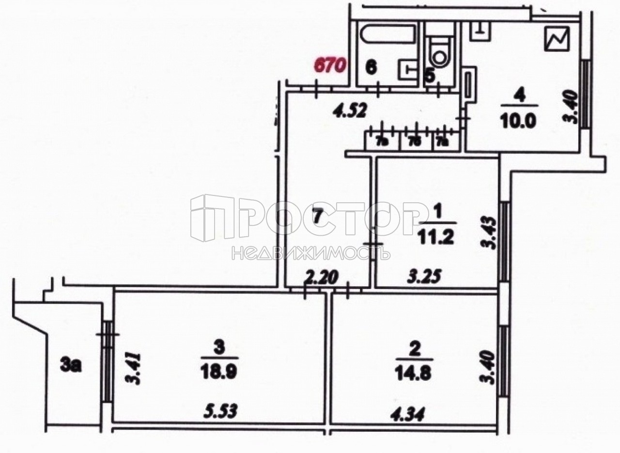 3-комнатная квартира, 74.1 м² - фото 24