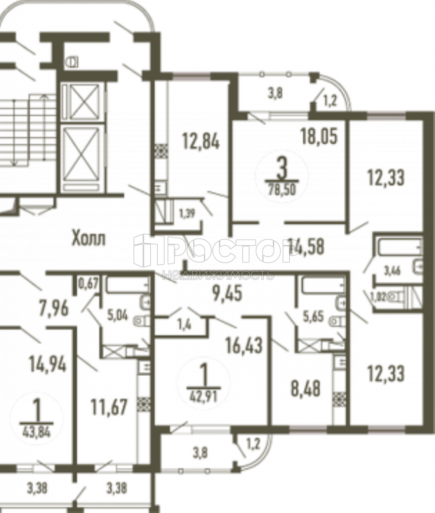 3-комнатная квартира, 78.4 м² - фото 15