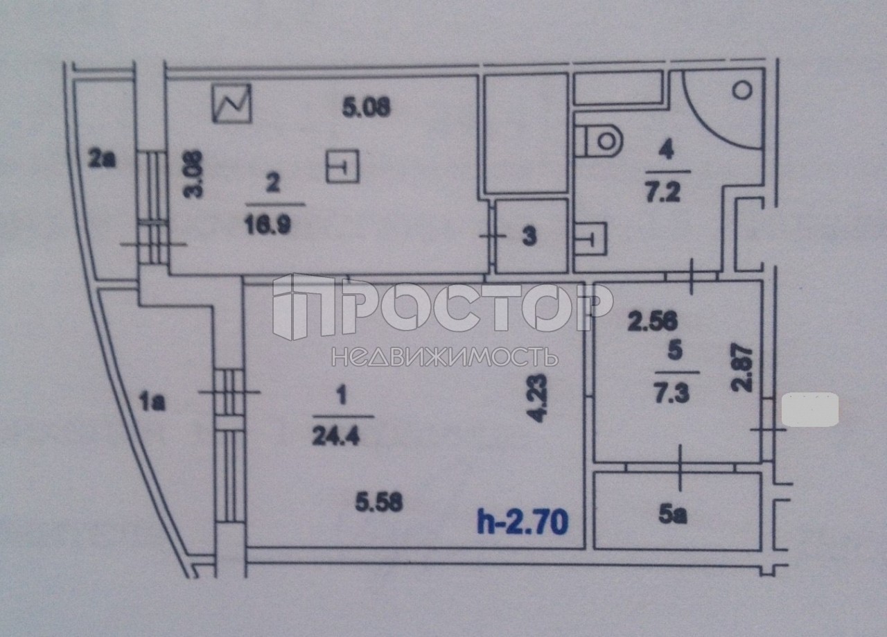 1-комнатная квартира, 62 м² - фото 13