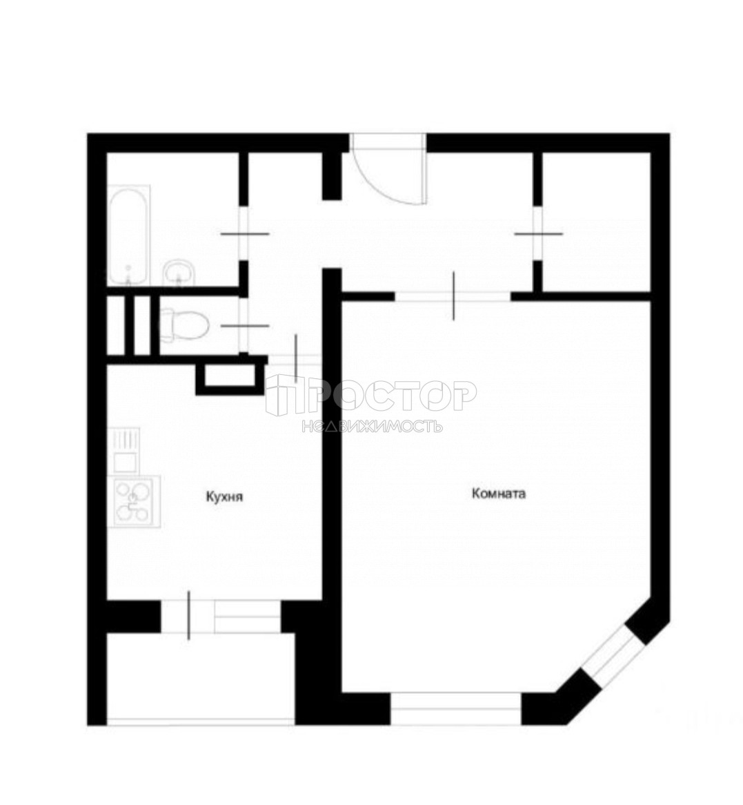 1-комнатная квартира, 41.9 м² - фото 23