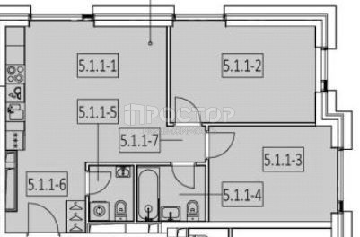 3-комнатная квартира, 61.4 м² - фото 2
