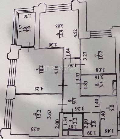 3-комнатная квартира, 86.7 м² - фото 3