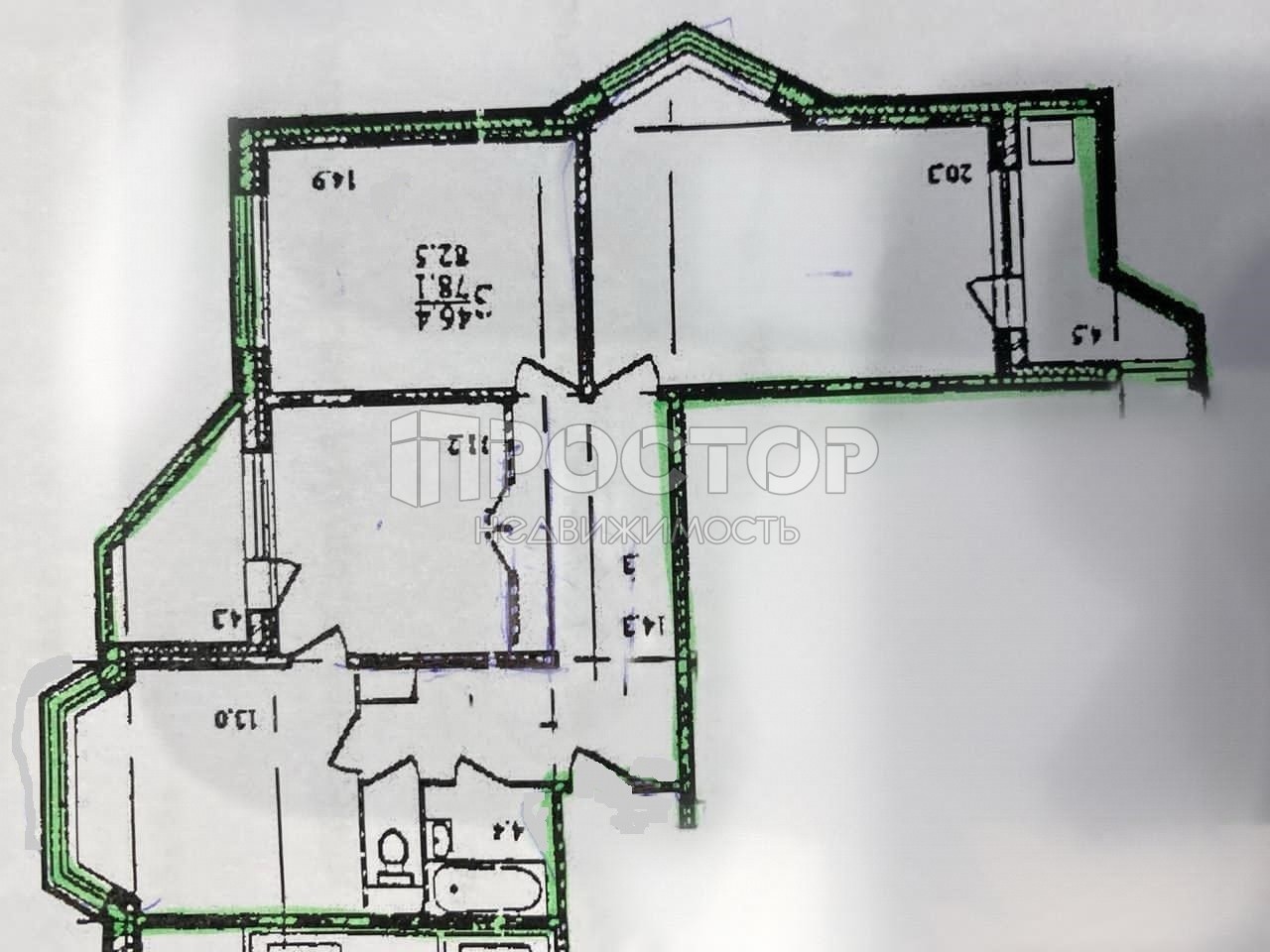 3-комнатная квартира, 78.3 м² - фото 25