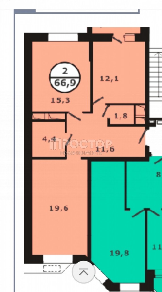 2-комнатная квартира, 70 м² - фото 20