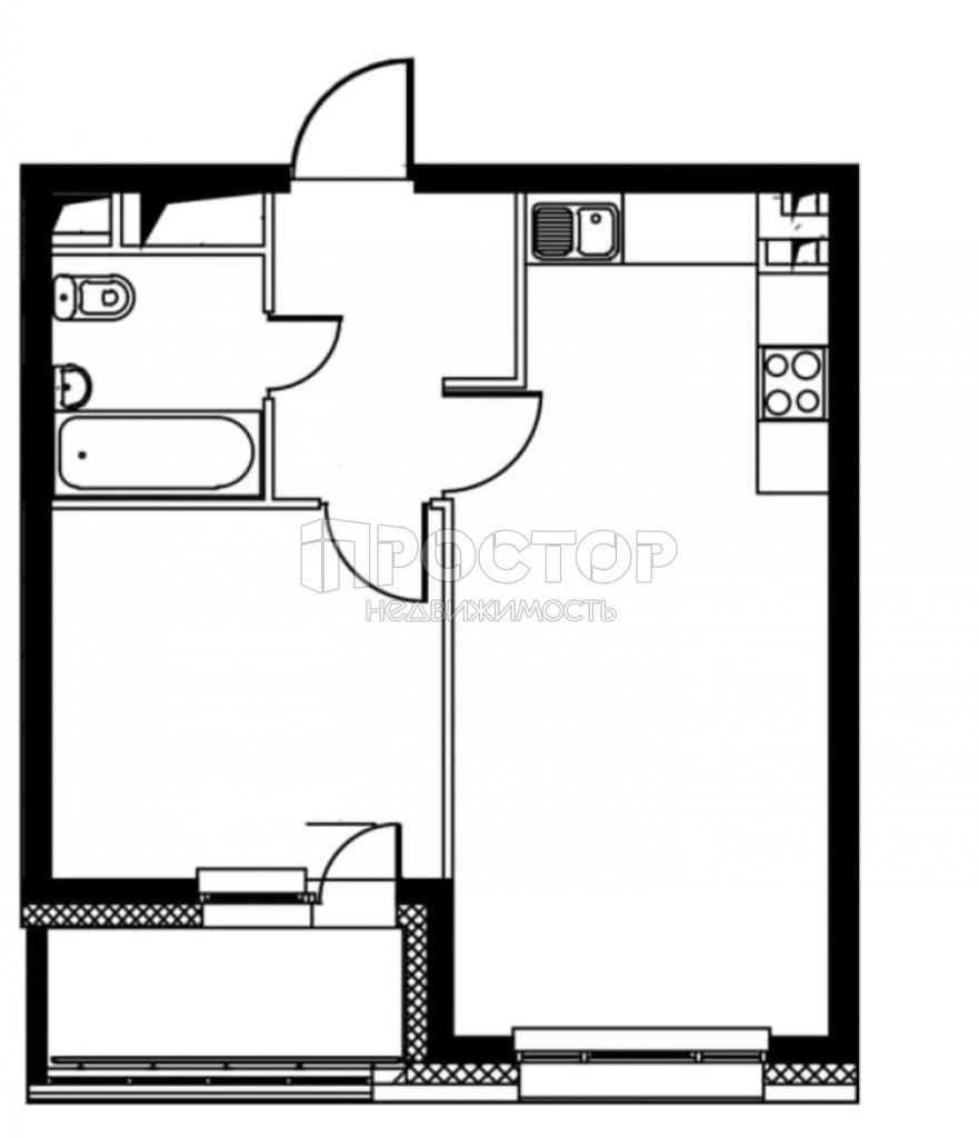 1-комнатная квартира, 39.2 м² - фото 5