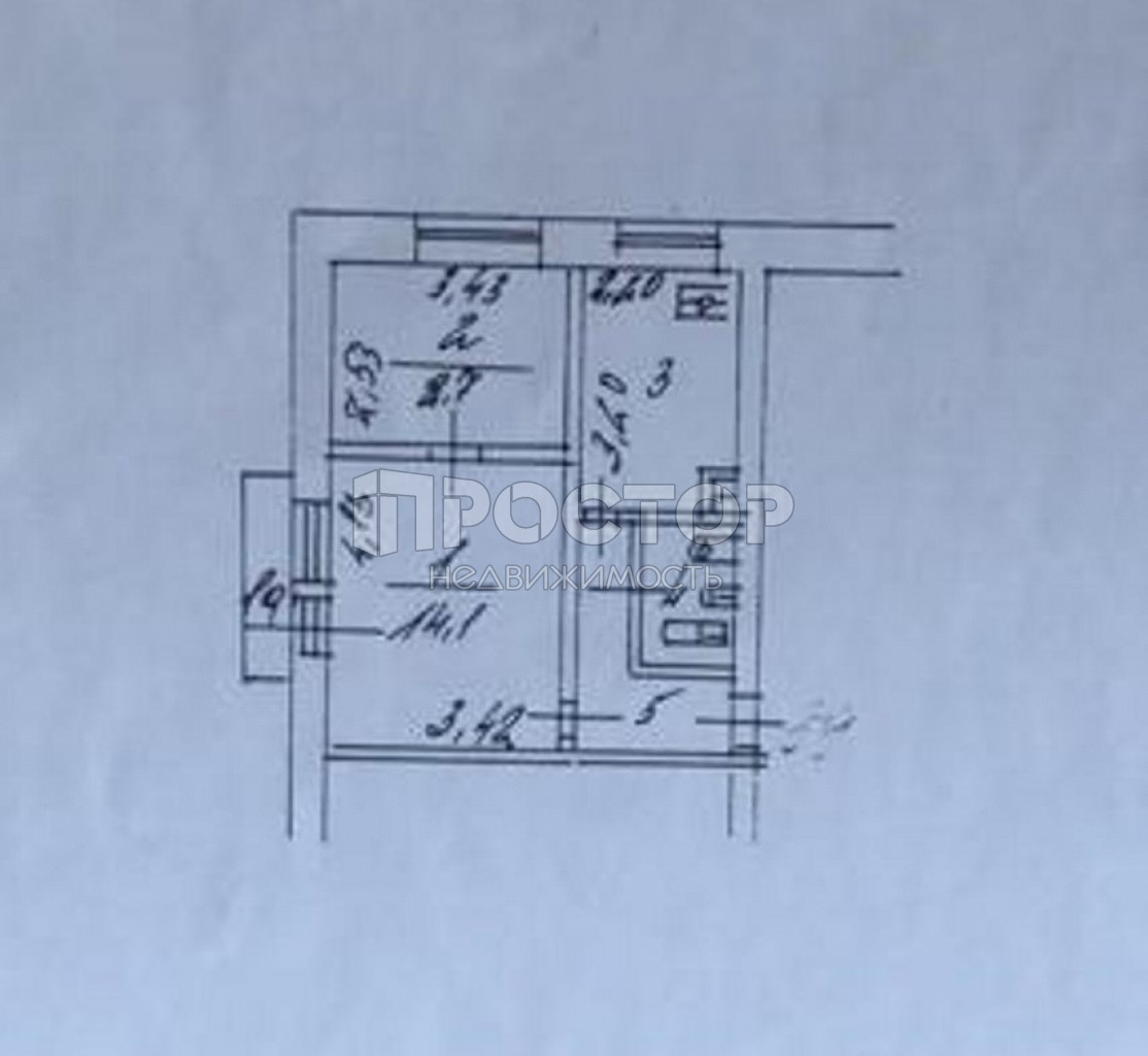 2-комнатная квартира, 37.7 м² - фото 2