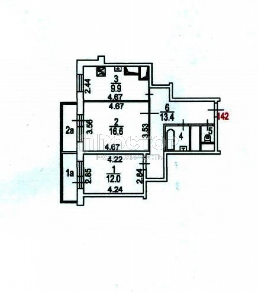 2-комнатная квартира, 56.1 м² - фото 13