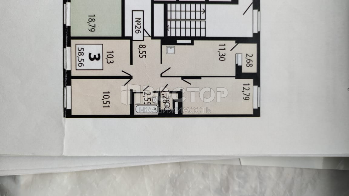 3-комнатная квартира, 59 м² - фото 13