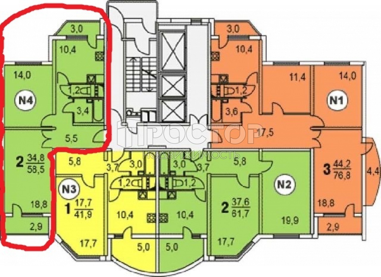 2-комнатная квартира, 57.1 м² - фото 22