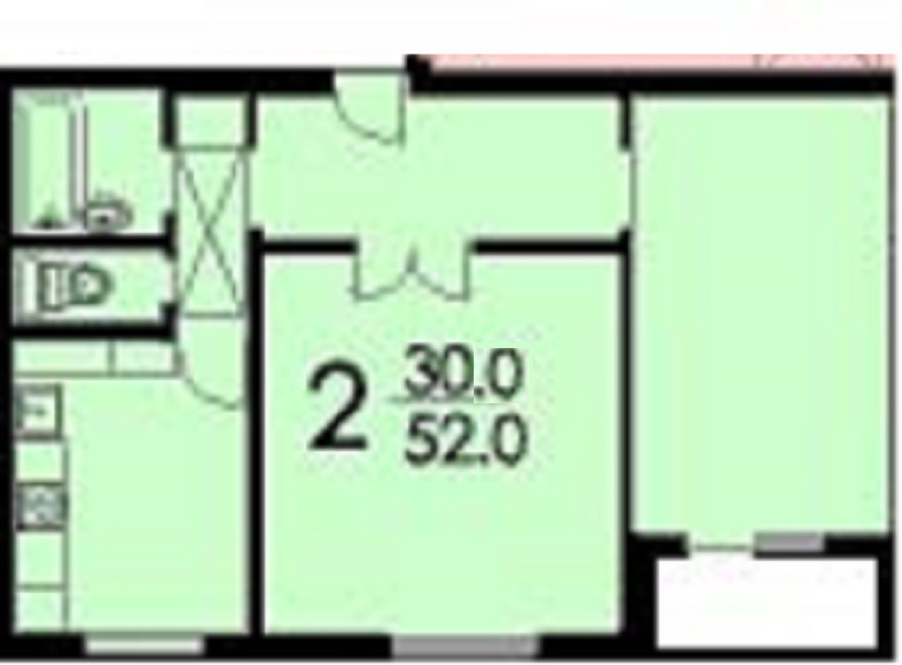 2-комнатная квартира, 52 м² - фото 13