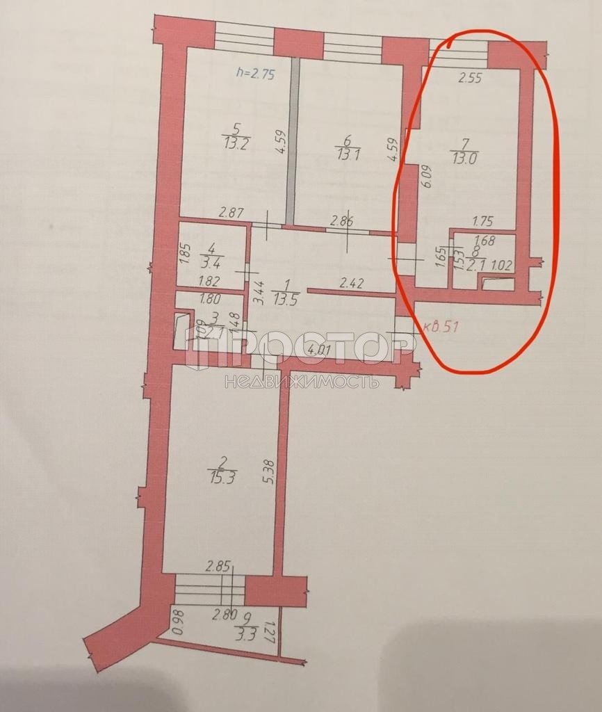 3-комнатная квартира, 75.7 м² - фото 9
