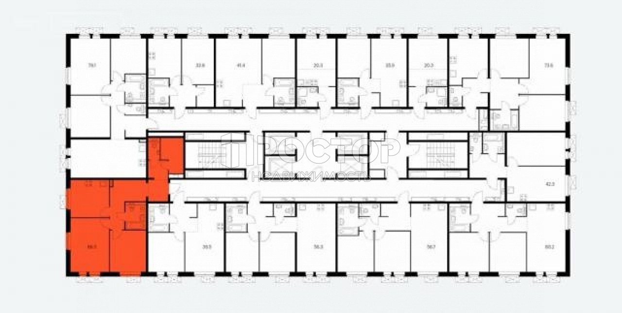 2-комнатная квартира, 66.3 м² - фото 3